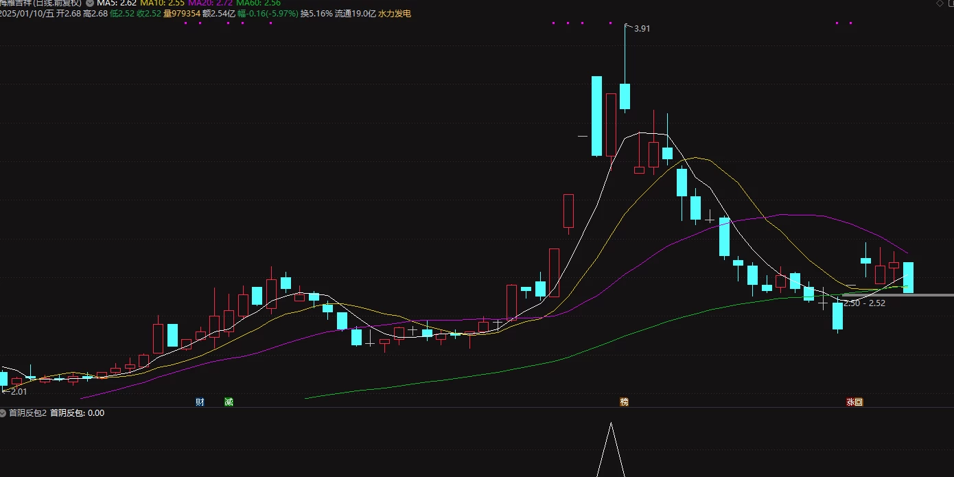 通达信【板后首阴反包】涨停后回调大阴线次日反包，超短线副图/选股指标插图