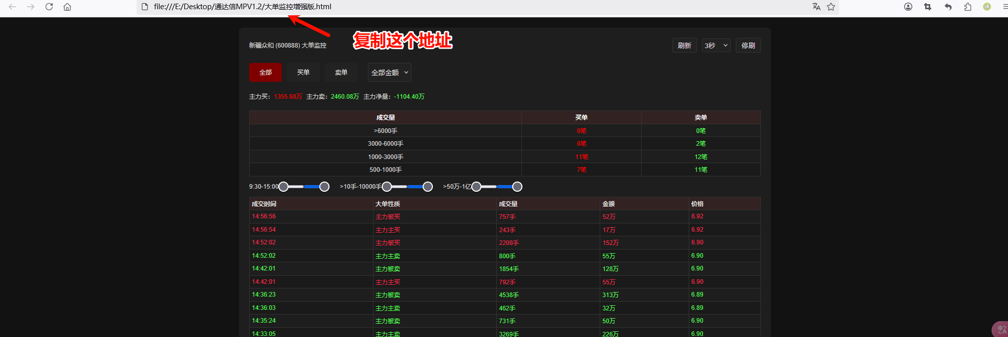 通达信用同花顺分时大单监控增强版可以定时看资金情况直接定位万手哥插图7